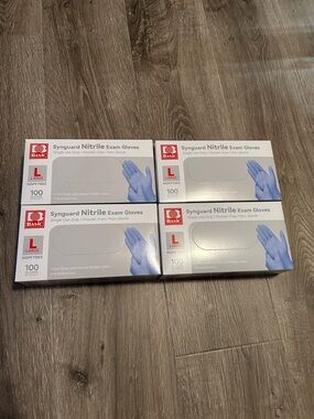Synguard Blue Nitrile Exam Gloves - Large, 100 ct (Box).      4/$20